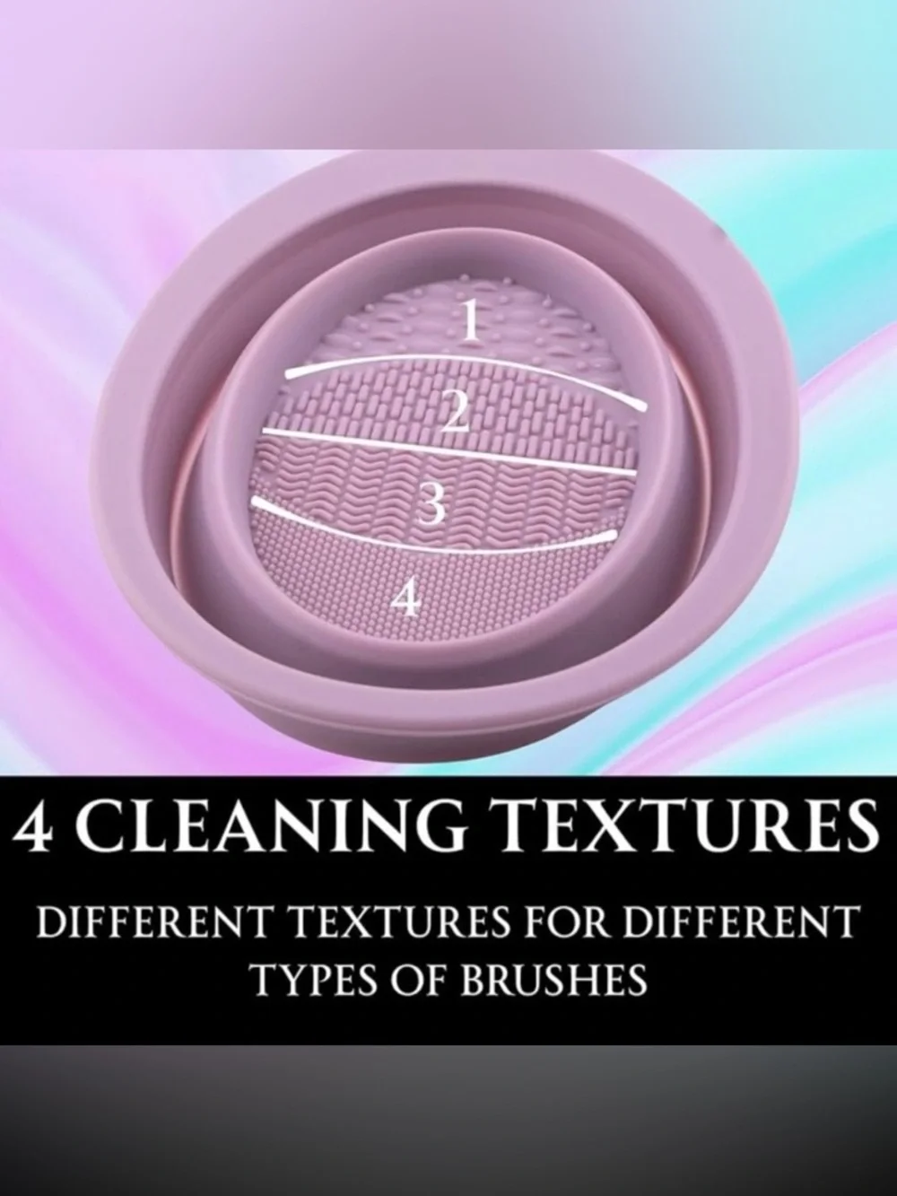 💞 New Purple Collapsible Makeup Brush & Sponge Cleaning Bowl